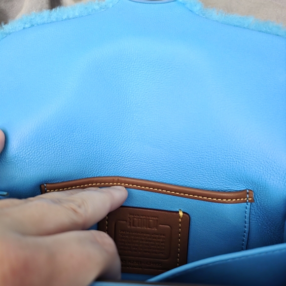 Coach x Lil Nas X 18 Vibrant Blue Faux Fur Shoulder Bag with Silver Hardware - Picture 8 of 9